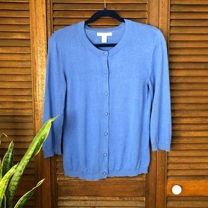 Banana Republic Button-Down Blue Cotton Cardigan